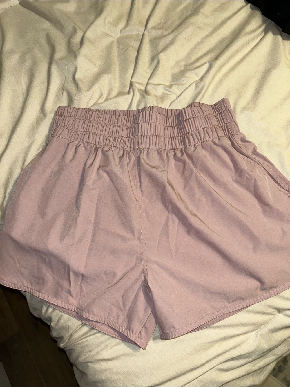 Light Pink Elastic Waist Women’s Shorts